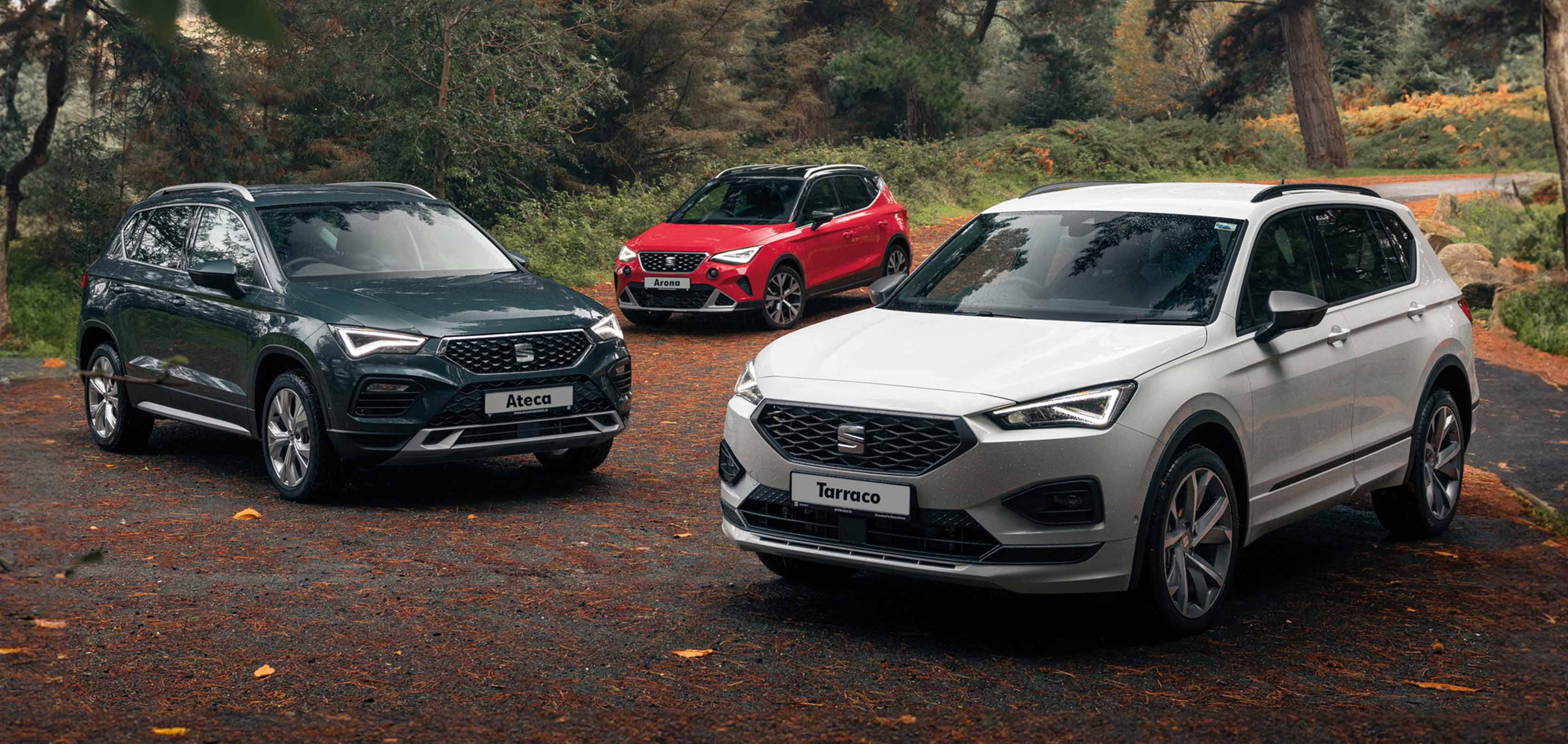 SEAT Arona 2021 SUV in dark camouflage colour parked