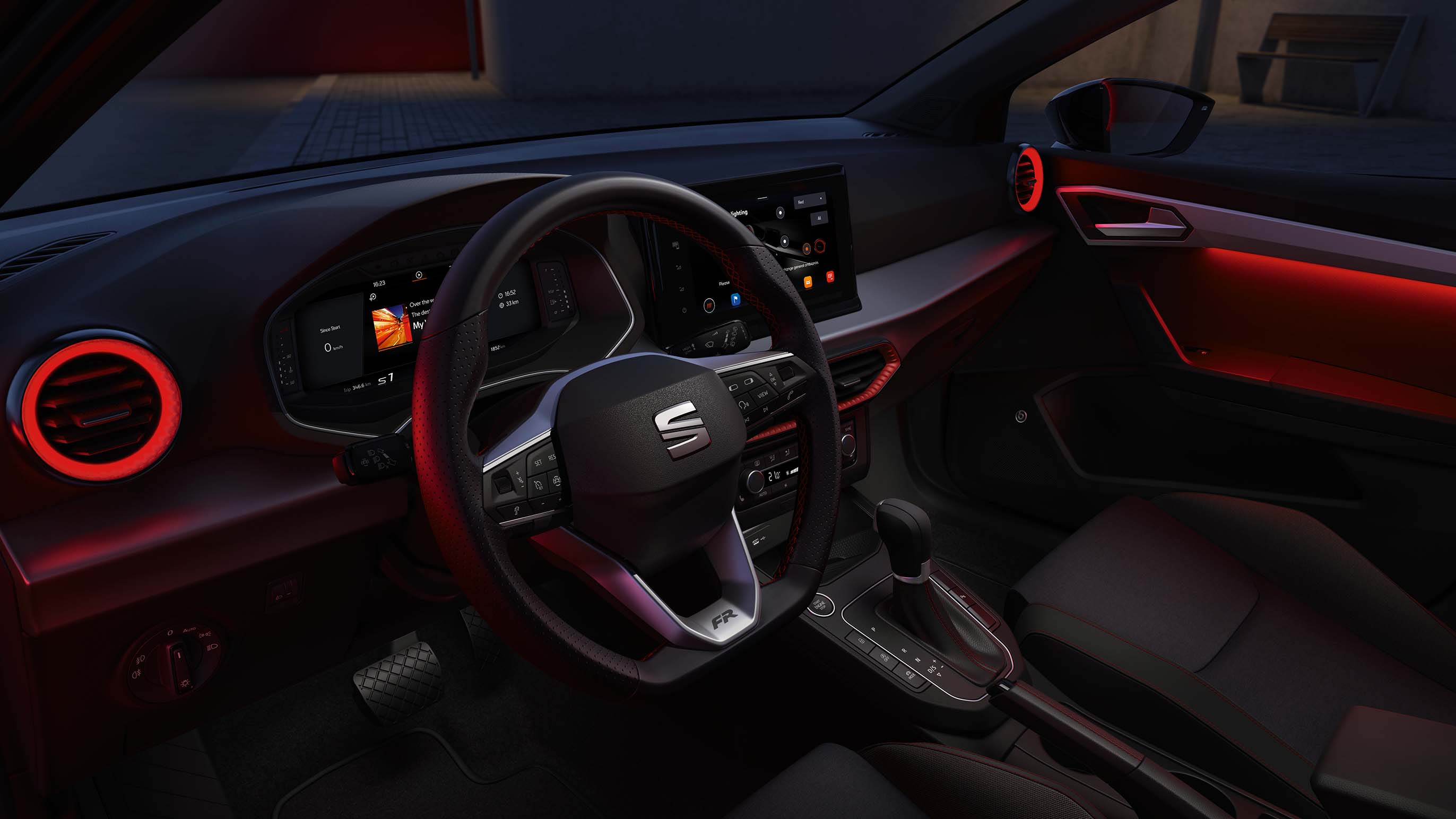 interior view seat ibiza steering wheel ambient light