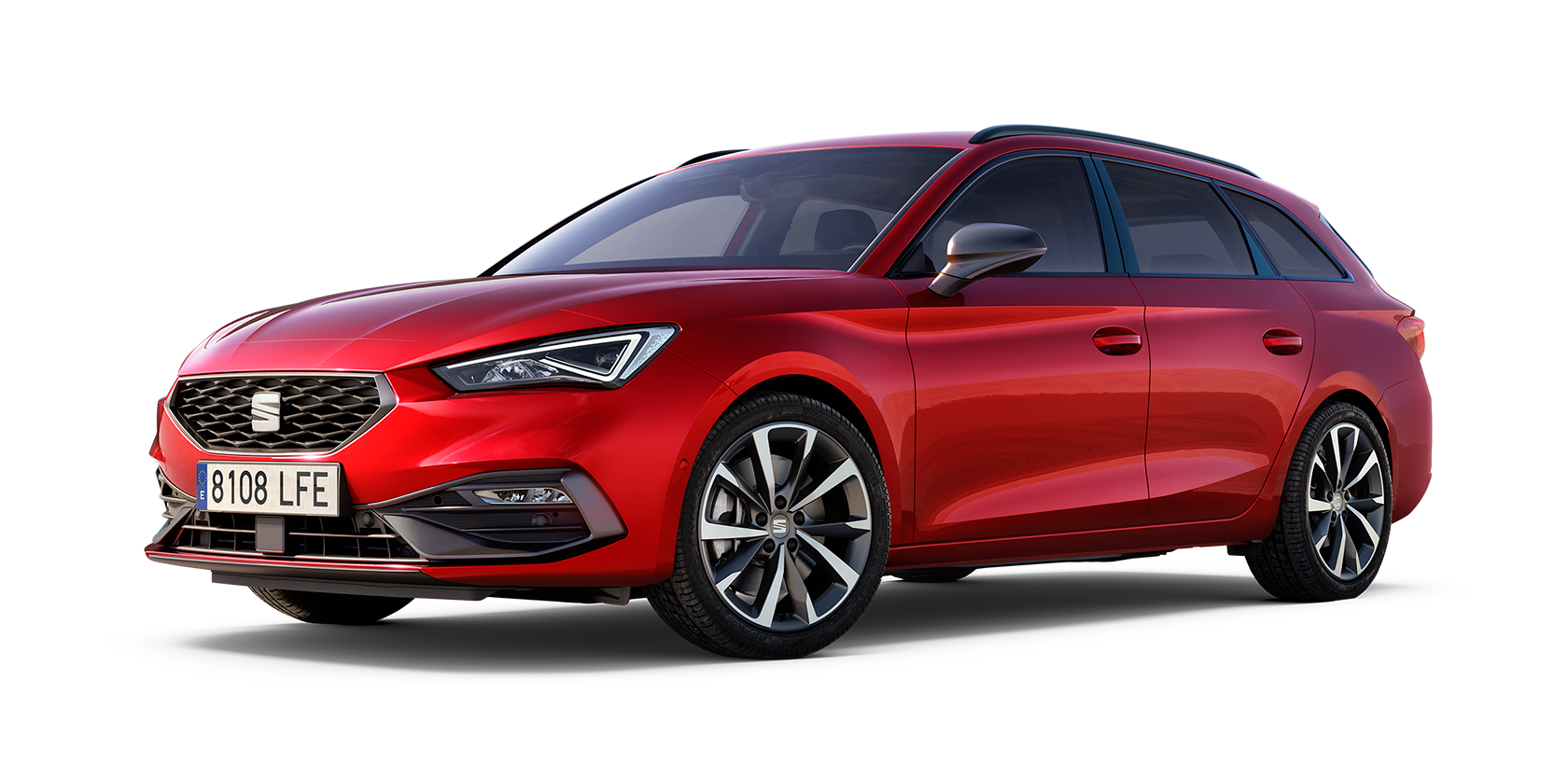seat leon sportstourer fr trim desire red colour with machined alloy wheels