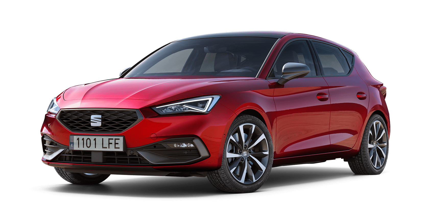 seat leon 5d fr trim desire red colour with machined alloy wheels